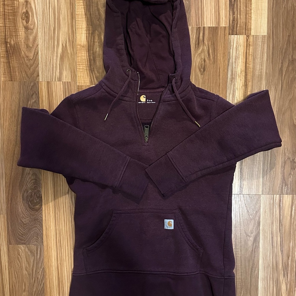 Carhartt Plum Half-Zip Hooded Sweatshirt